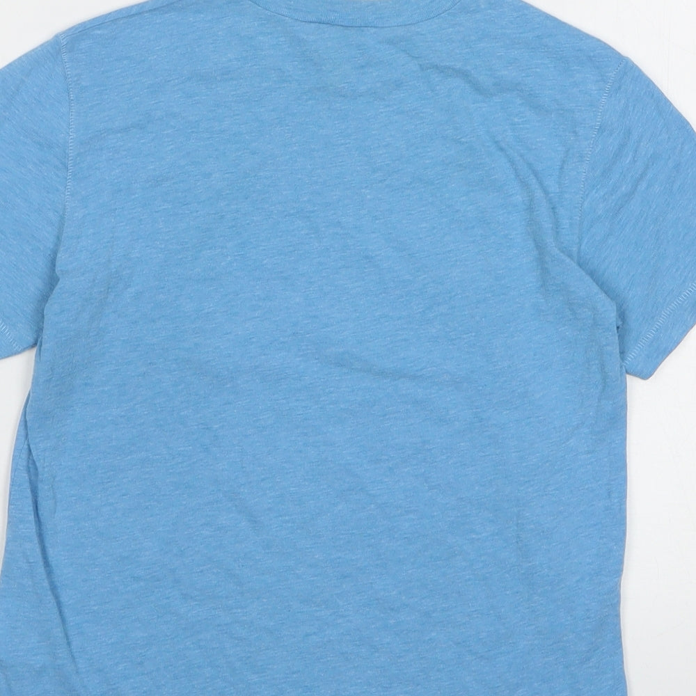 United Colors of Benetton Boys Blue Cotton Basic T-Shirt Size 7-8 Years Round Neck Pullover - World Tour 93