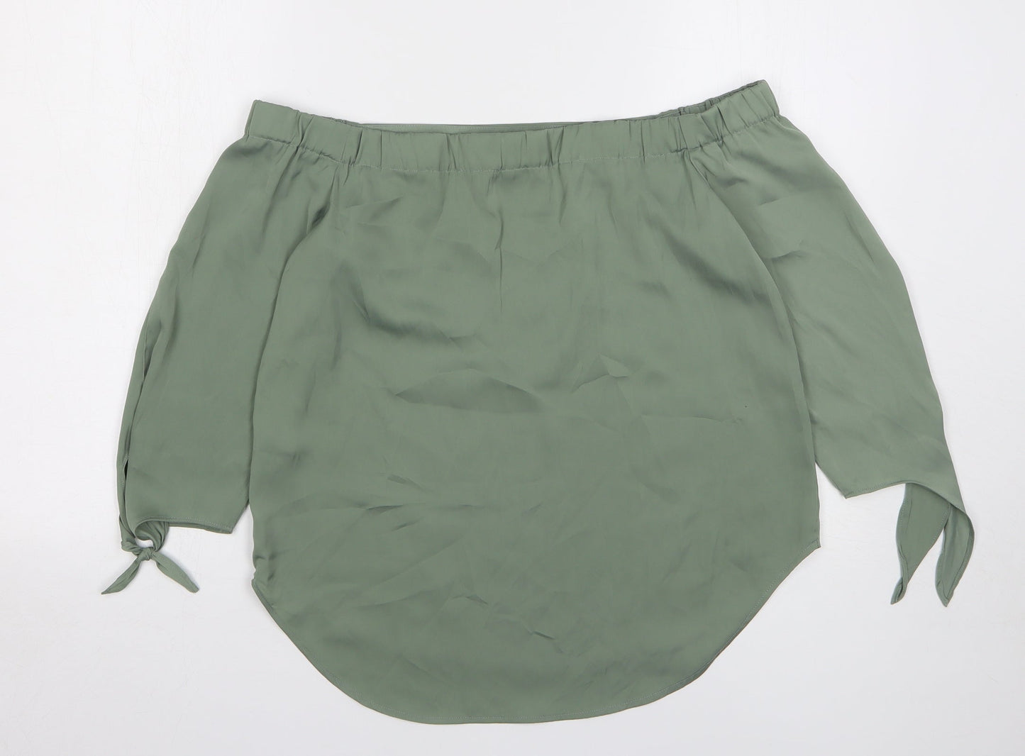 Womens UK Size 10 Warehouse Green Basic Blouse
