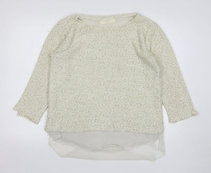 Womens UK Size L Zara Beige Pullover Jumper