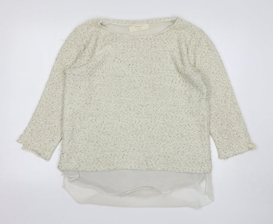 Womens UK Size L Zara Beige Pullover Jumper