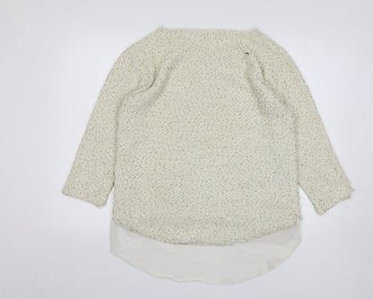 Womens UK Size L Zara Beige Pullover Jumper