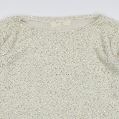 Womens UK Size L Zara Beige Pullover Jumper