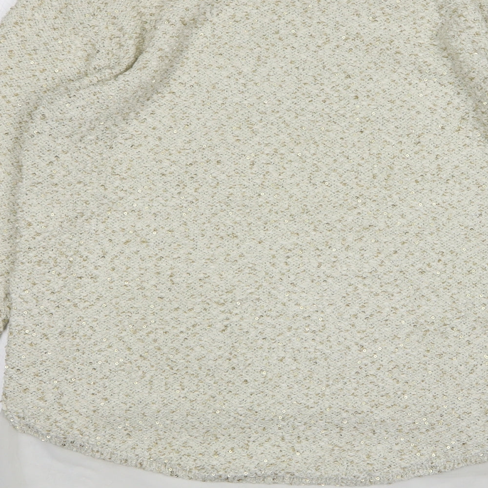 Womens UK Size L Zara Beige Pullover Jumper