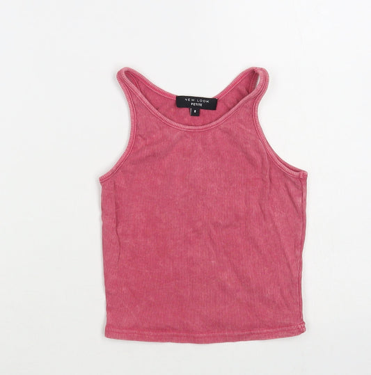 Womens UK Size 8 New Look Pink Cropped Tank