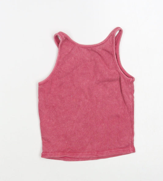 Womens UK Size 8 New Look Pink Cropped Tank