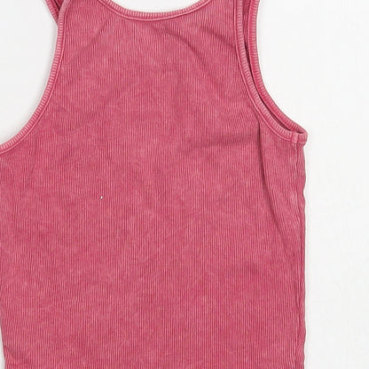 Womens UK Size 8 New Look Pink Cropped Tank