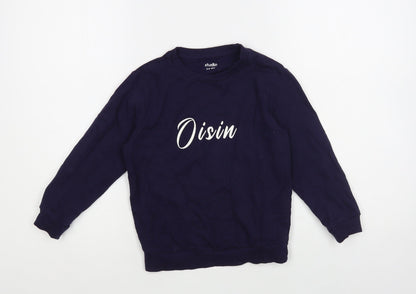 Studio Boys Blue Cotton Pullover Sweatshirt Size 5-6 Years Pullover - Oisin
