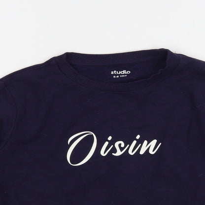 Studio Boys Blue Cotton Pullover Sweatshirt Size 5-6 Years Pullover - Oisin