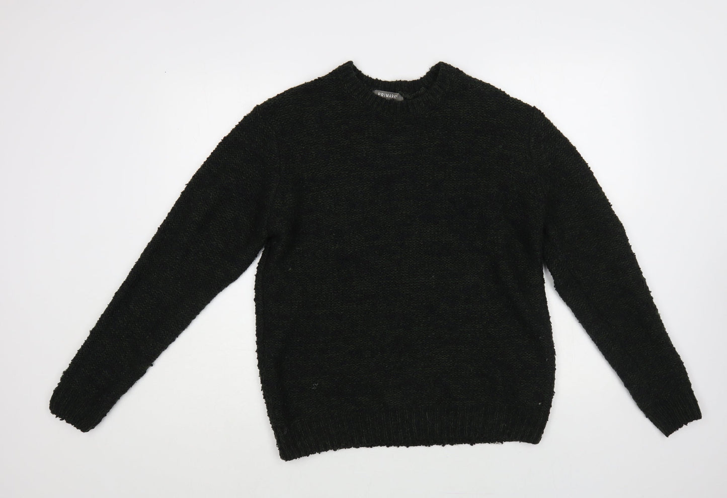 Primark Womens Green Crew Neck Acrylic Pullover Jumper Size S