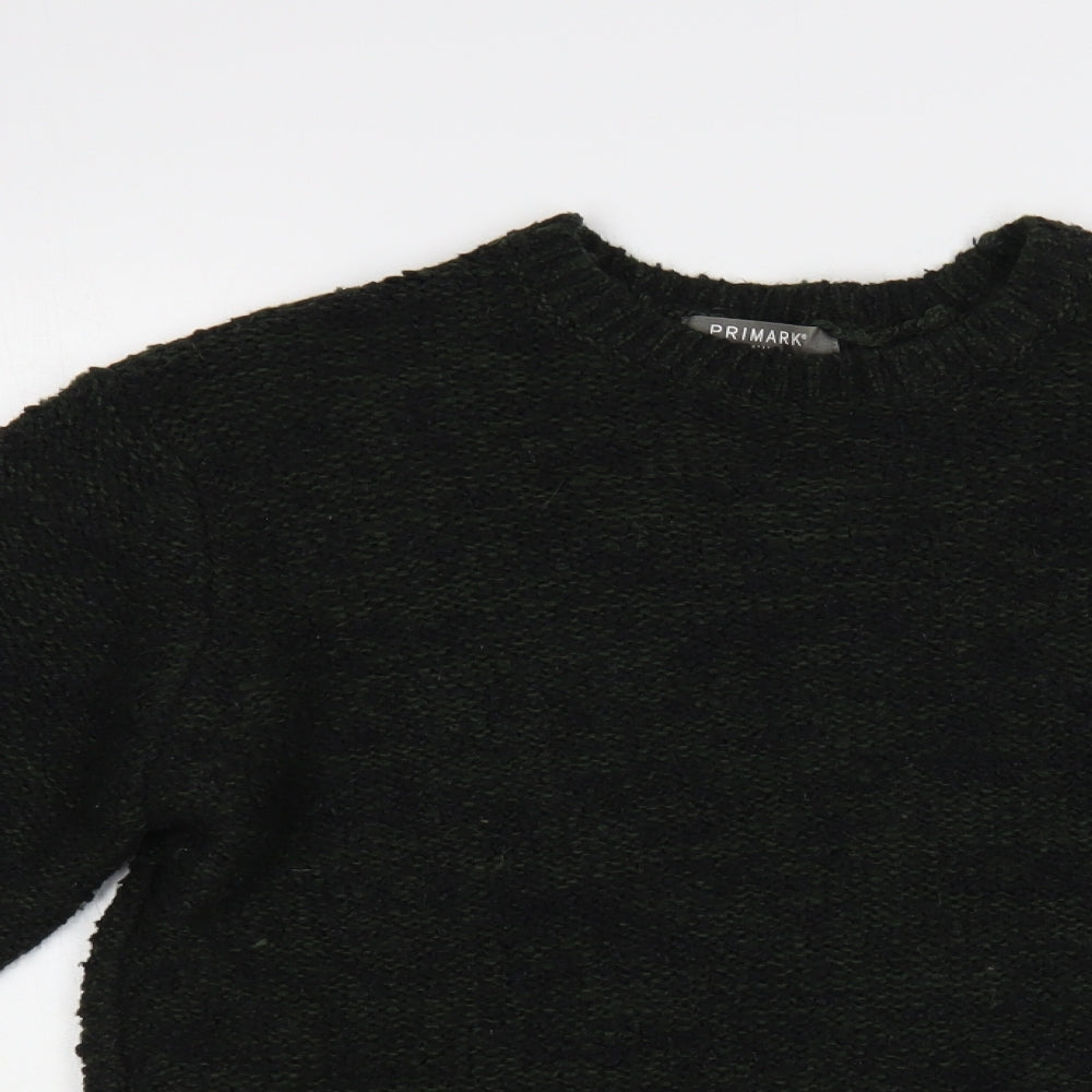 Primark Womens Green Crew Neck Acrylic Pullover Jumper Size S