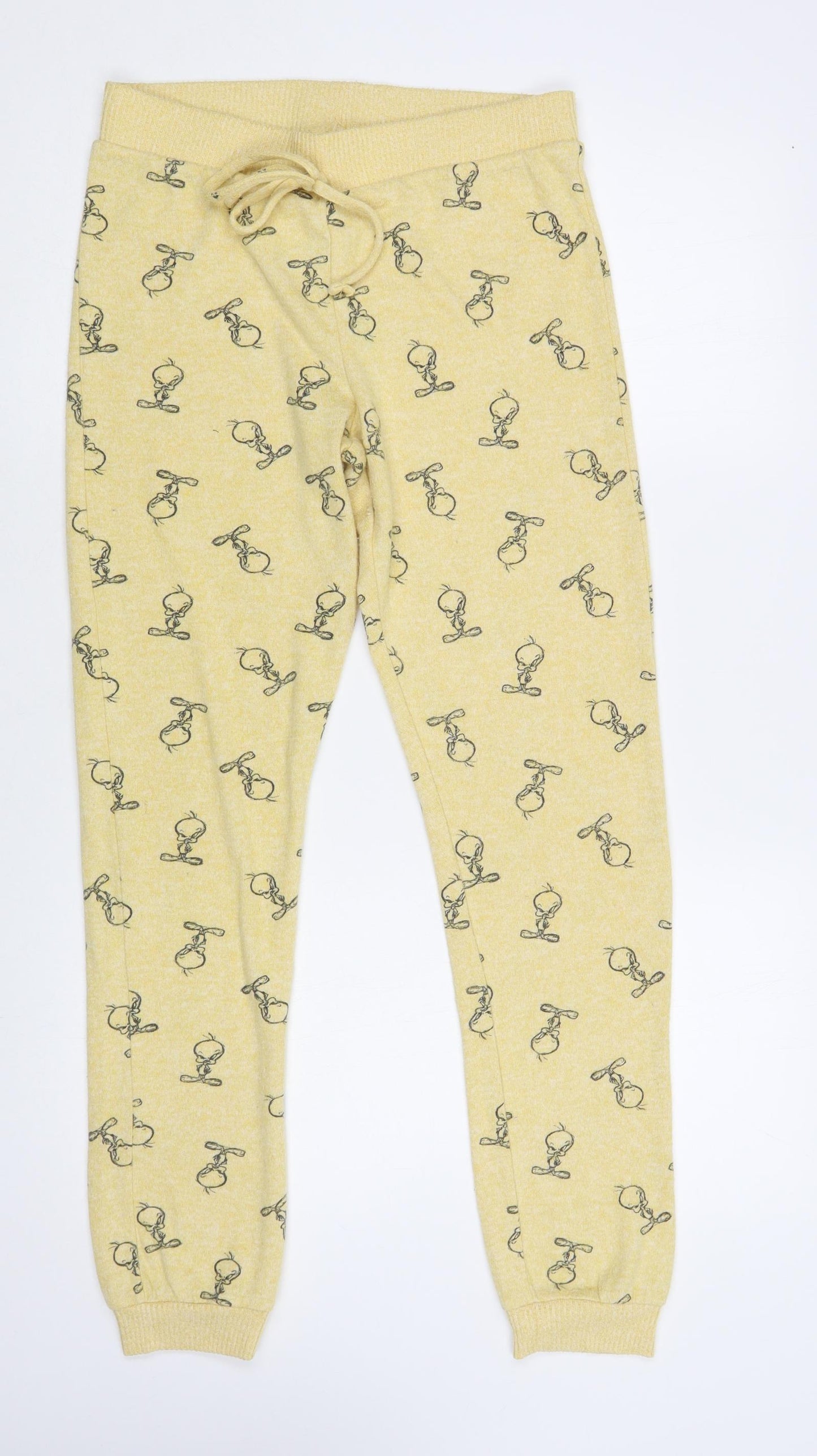 Primark Womens Yellow Geometric Polyester Lounge Pants Size XS Drawstring - Tweety Bird