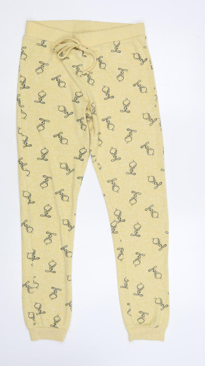Primark Womens Yellow Geometric Polyester Lounge Pants Size XS Drawstring - Tweety Bird