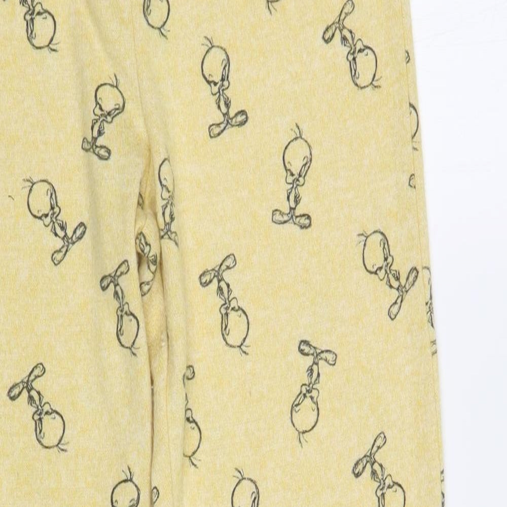 Primark Womens Yellow Geometric Polyester Lounge Pants Size XS Drawstring - Tweety Bird