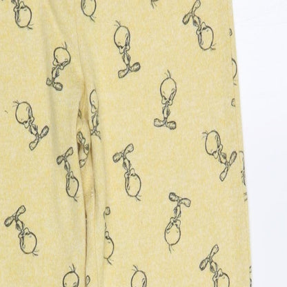 Primark Womens Yellow Geometric Polyester Lounge Pants Size XS Drawstring - Tweety Bird