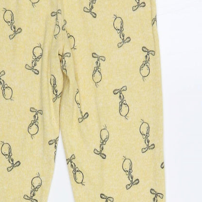 Primark Womens Yellow Geometric Polyester Lounge Pants Size XS Drawstring - Tweety Bird