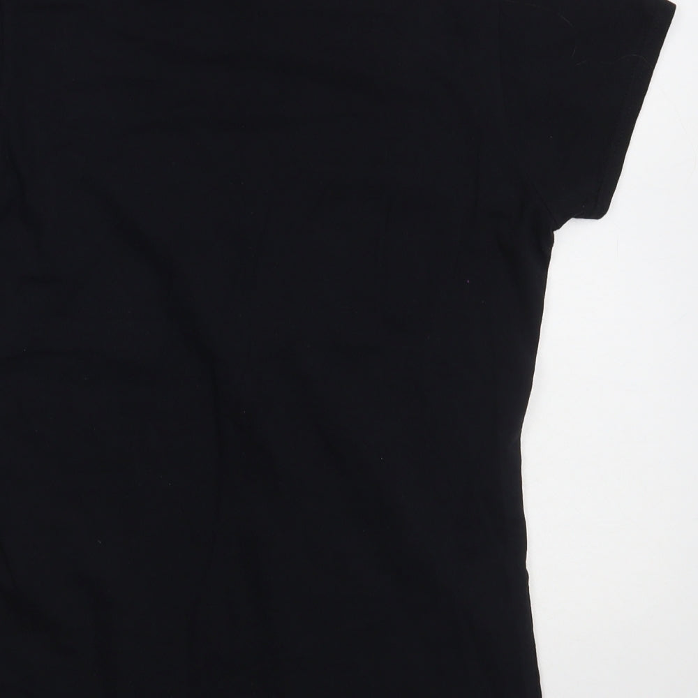 Womens UK Size M Gildan Black Basic T-Shirt