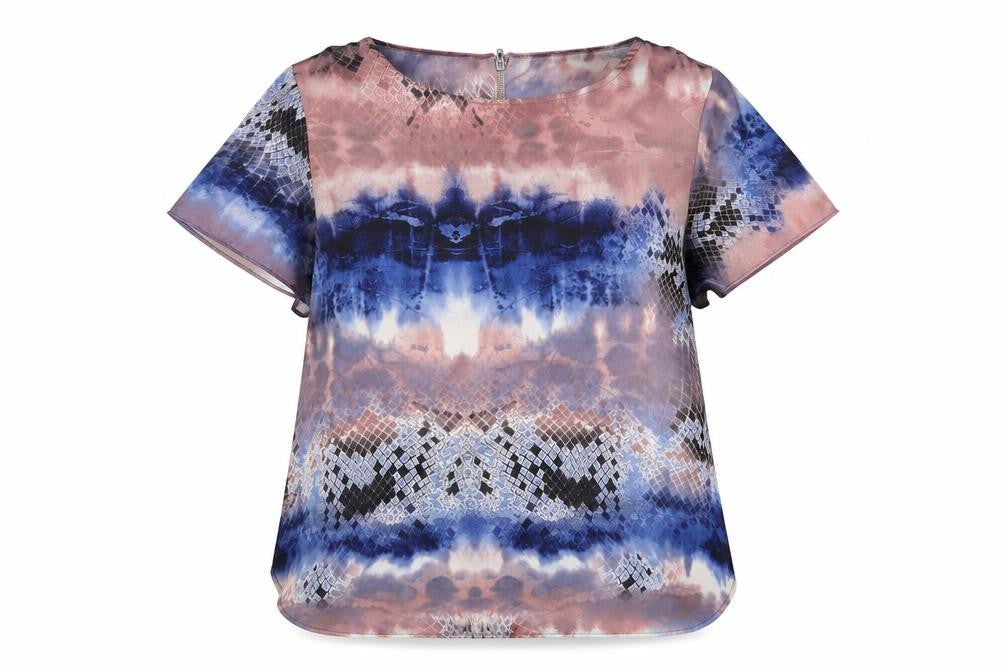 Womens UK Size 12 Amphora Multicoloured Basic Blouse