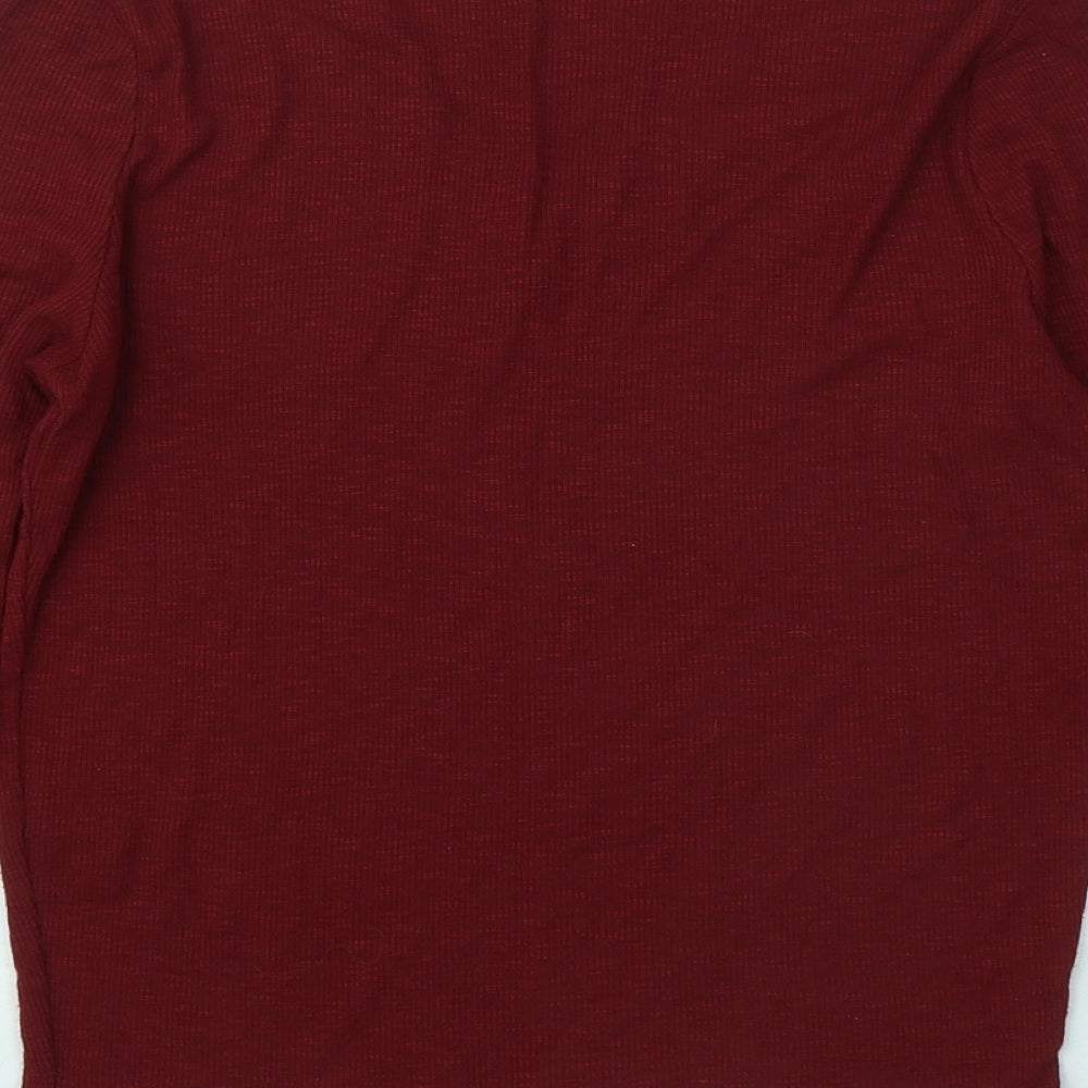 Primark Womens Red V-Neck Polyimide Pullover Jumper Size 10