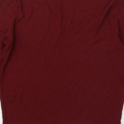 Primark Womens Red V-Neck Polyimide Pullover Jumper Size 10