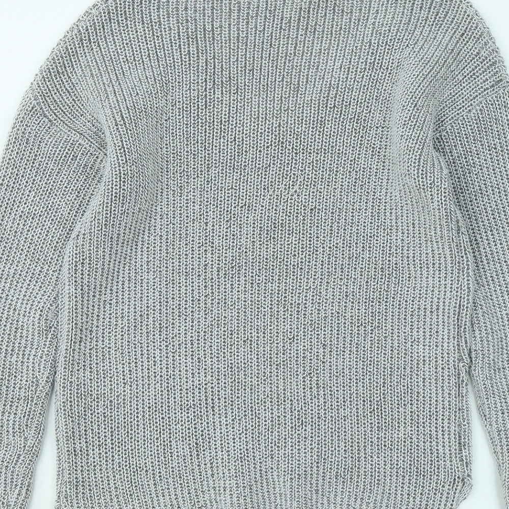 Primark Womens Grey V-Neck Polyester Pullover Jumper Size 6