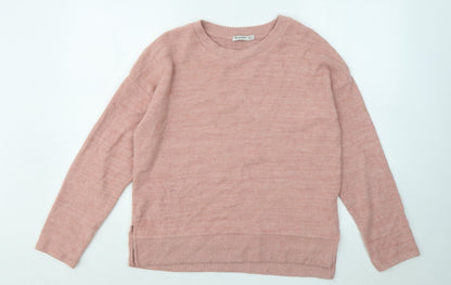 Womens UK Size S Stradivarius Pink Pullover Jumper