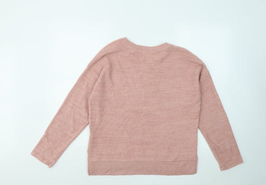 Womens UK Size S Stradivarius Pink Pullover Jumper