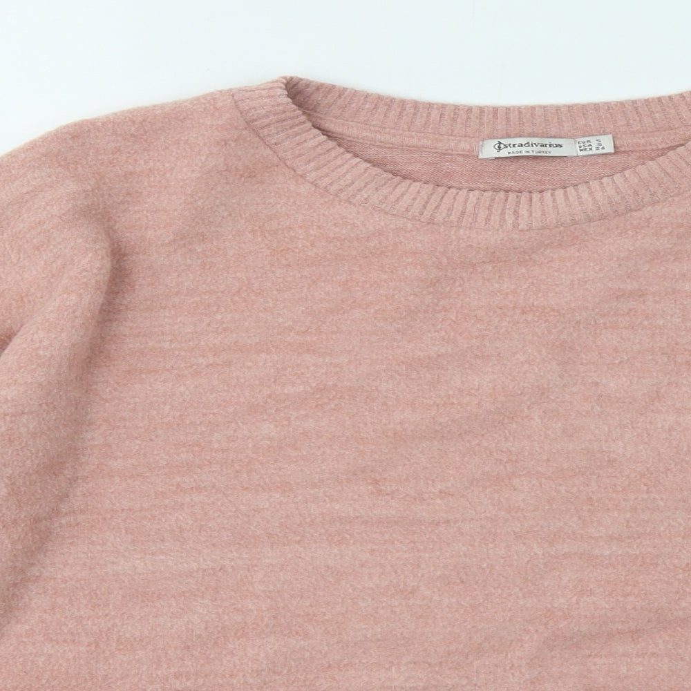 Womens UK Size S Stradivarius Pink Pullover Jumper