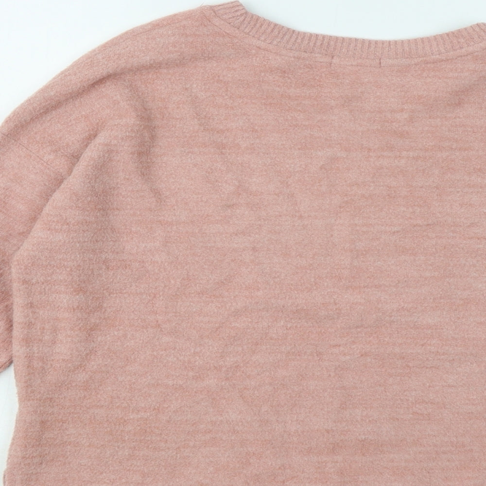Womens UK Size S Stradivarius Pink Pullover Jumper