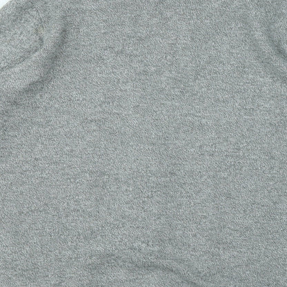 Classic Womens Grey V-Neck Acrylic Cardigan Jumper Size S