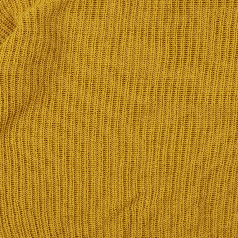 Primark Womens Yellow Round Neck Acrylic Pullover Jumper Size 4