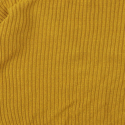 Primark Womens Yellow Round Neck Acrylic Pullover Jumper Size 4