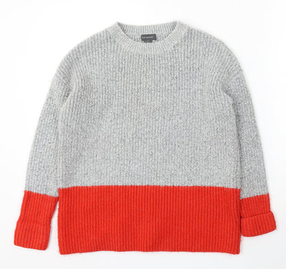 Primark Womens Grey Round Neck Acrylic Pullover Jumper Size M