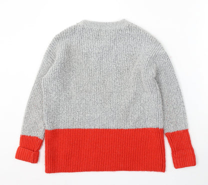 Primark Womens Grey Round Neck Acrylic Pullover Jumper Size M