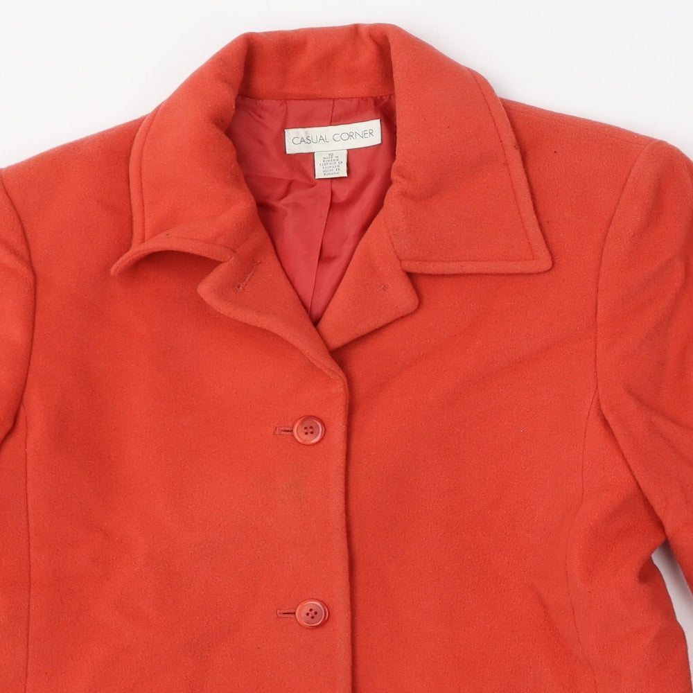Casual Corner Womens Red Jacket Size 10 Button