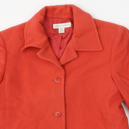 Casual Corner Womens Red Jacket Size 10 Button