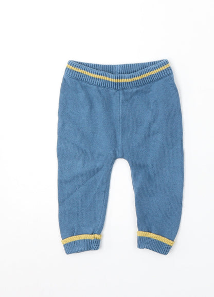 Monsoon Boys Blue Polyester Jogger Trousers Size 9-12 Months