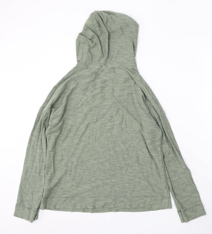 The Lounge Edit Womens Green Cotton Pullover Hoodie Size 10