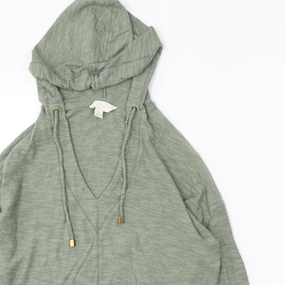 The Lounge Edit Womens Green Cotton Pullover Hoodie Size 10