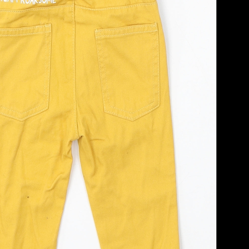 So Cute Boys Yellow Cotton Jogger Trousers Size 9-12 Months Drawstring - roarsome