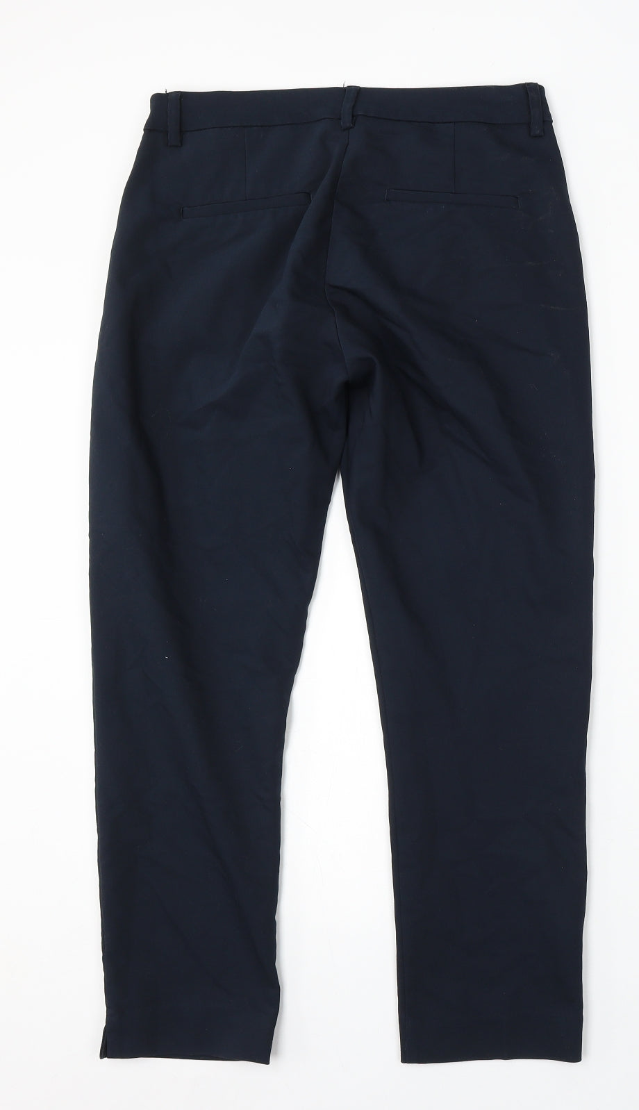 Bershka Womens Blue Cotton Trousers Size 8 L26 in Regular Button