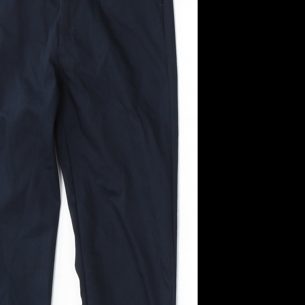 Bershka Womens Blue Cotton Trousers Size 8 L26 in Regular Button