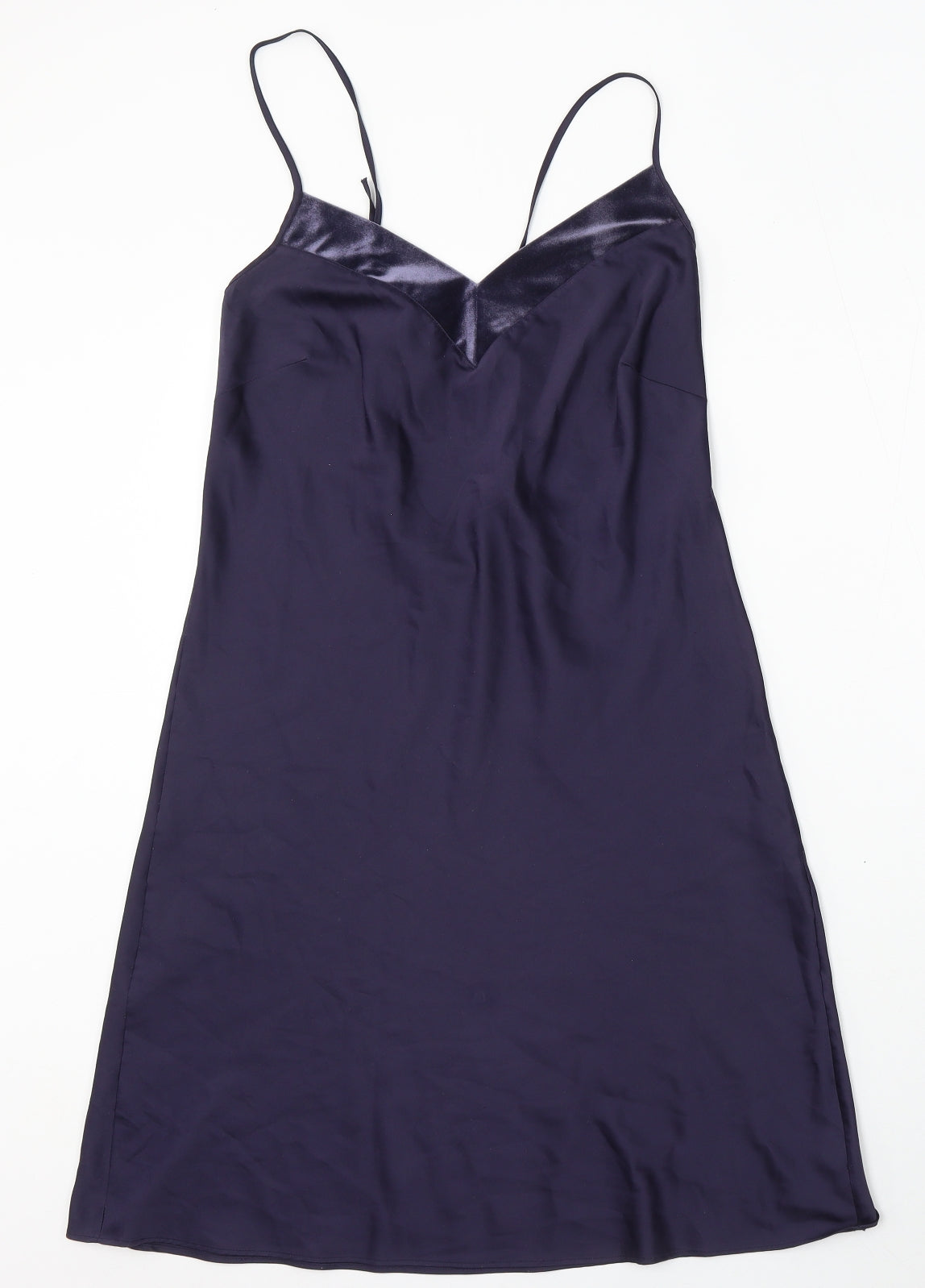 George Womens Blue Polyester Sheath Size 8 V-Neck