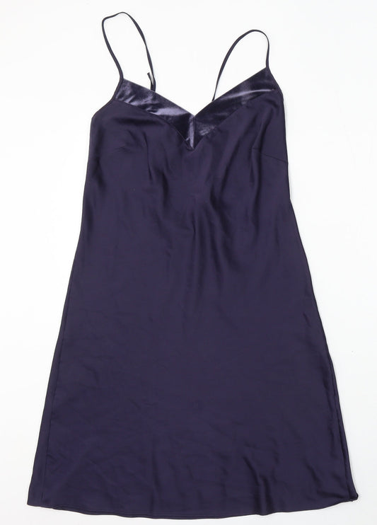 George Womens Blue Polyester Sheath Size 8 V-Neck