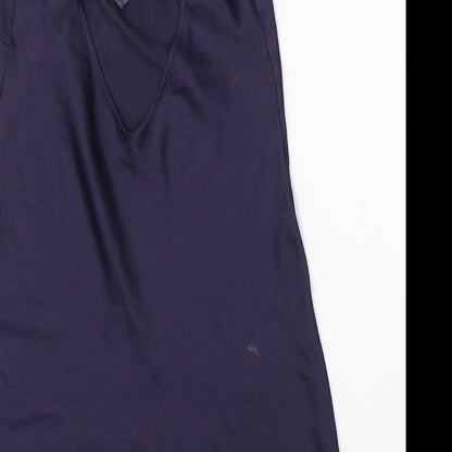 George Womens Blue Polyester Sheath Size 8 V-Neck