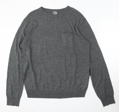 Lee Cooper Womens Grey Round Neck Acrylic Pullover Jumper Size L