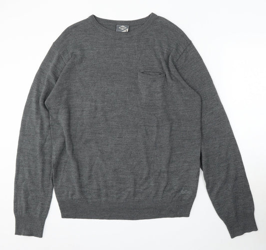 Lee Cooper Womens Grey Round Neck Acrylic Pullover Jumper Size L