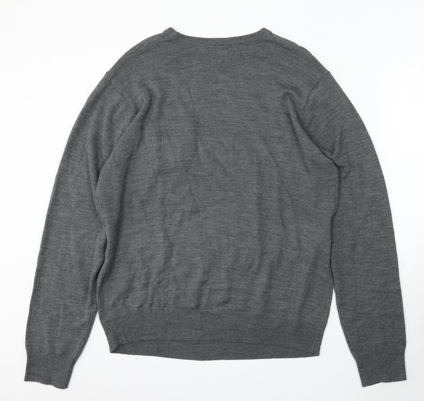 Lee Cooper Womens Grey Round Neck Acrylic Pullover Jumper Size L