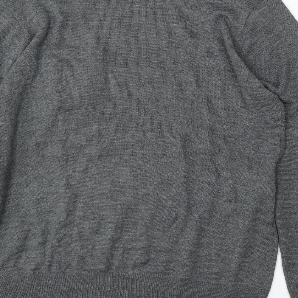Lee Cooper Womens Grey Round Neck Acrylic Pullover Jumper Size L