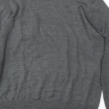 Lee Cooper Womens Grey Round Neck Acrylic Pullover Jumper Size L