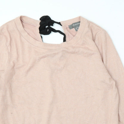 Primark Womens Pink V-Neck Polyester Pullover Jumper Size 10